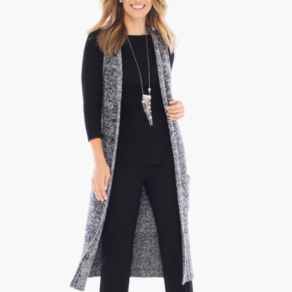 CHICO'S Sweater vest With  Pocket Size 0 (6-8) #H